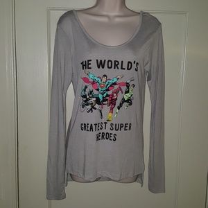 Justice League - Superhero Long Sleeve Shirt Sz S